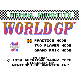 Michael Andretti's World GP (USA) Title Screen